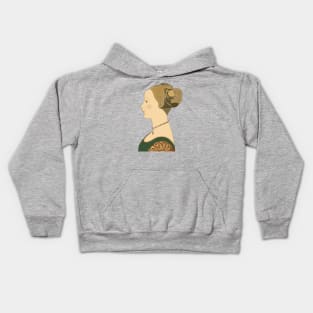 Inspired by Piero del Pollaiuolo’s Portrait of a Young Woman Kids Hoodie